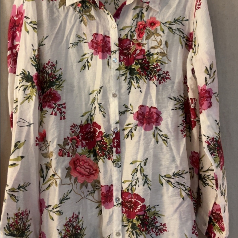NOT FOR SALE Krazy Kat Pink and Green Floral Shirt